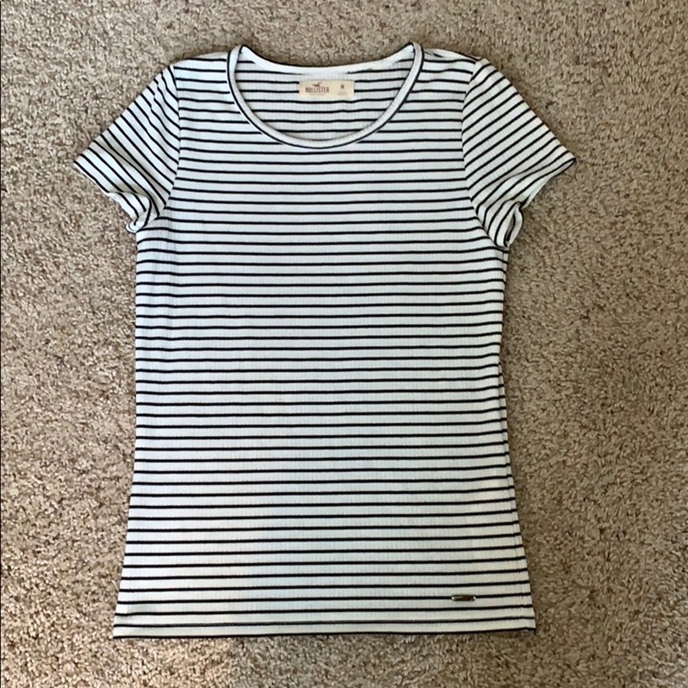 Hollister Black & White Striped Shirt